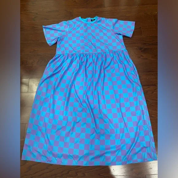 DRESSED IN LALA Never Too Much Oversized Maxi Dress Blue + Lilac Large Punk - Picture 9 of 16